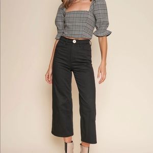 Flora pant in black whimsy + row brand new with tags